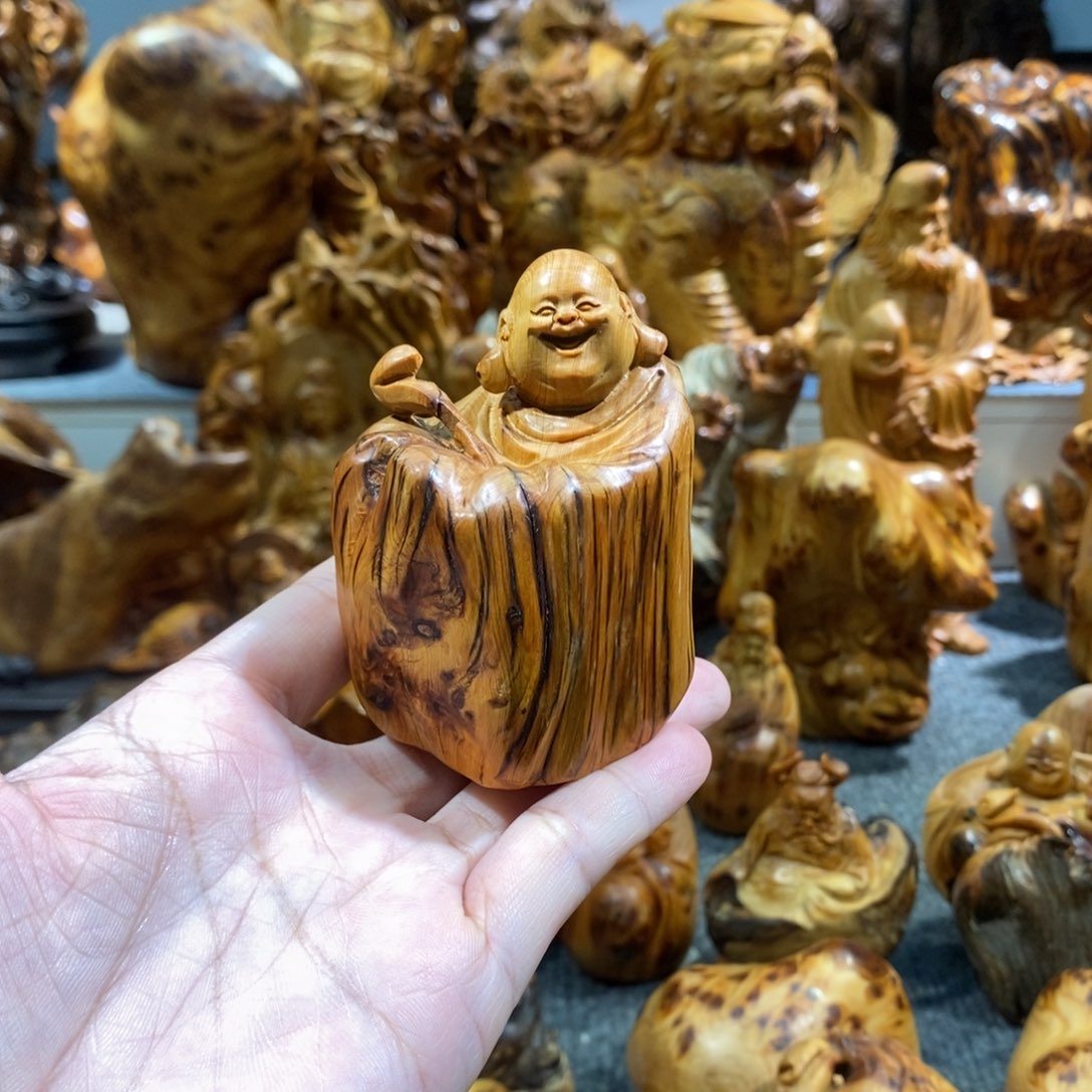 木崖柏工艺品弥勒