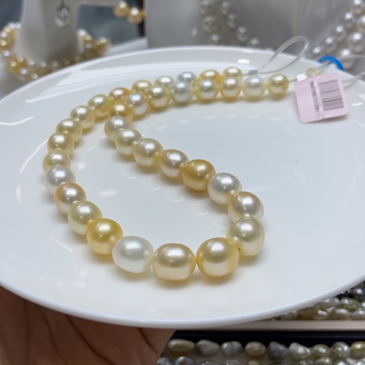 银S925镶嵌海水珍珠项链