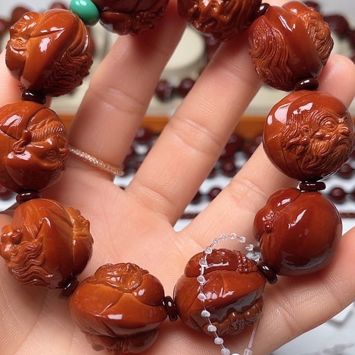 橄榄核手串海***.十八罗汉