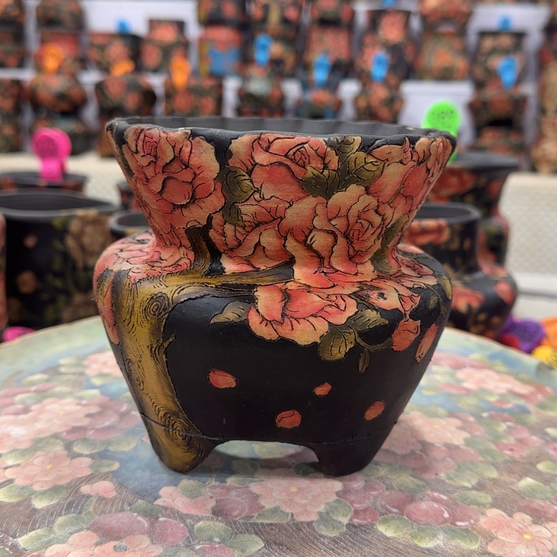 紫砂花盆瑕疵精品多肉手绘花盆