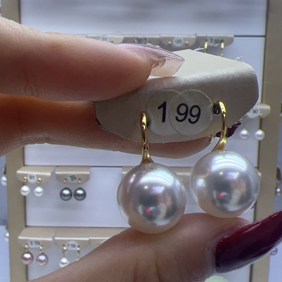 淡水珍珠耳饰18K金镶嵌