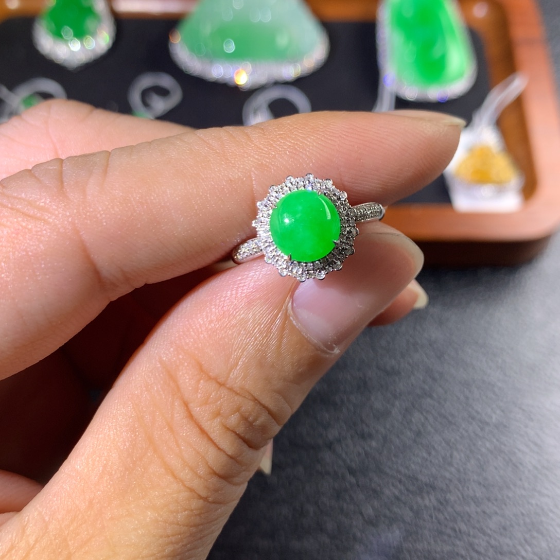 D***＊翡翠18K金镶嵌戒指翡翠