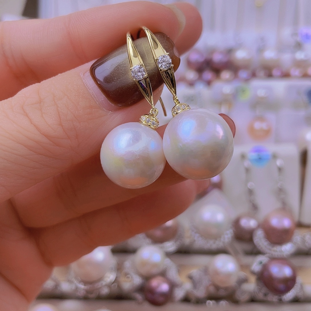 春***花银S925镶嵌耳饰淡水珍珠