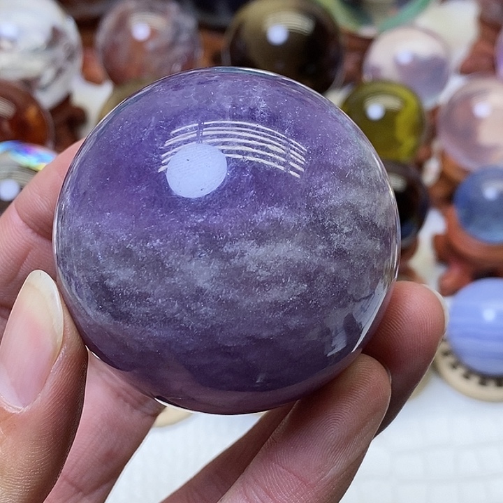 萤石丝绸萤石球未镶嵌