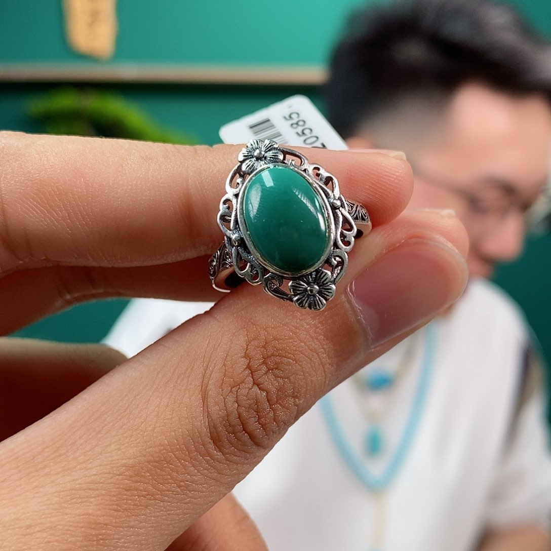 绿松石珠宝奇石银S925镶嵌56