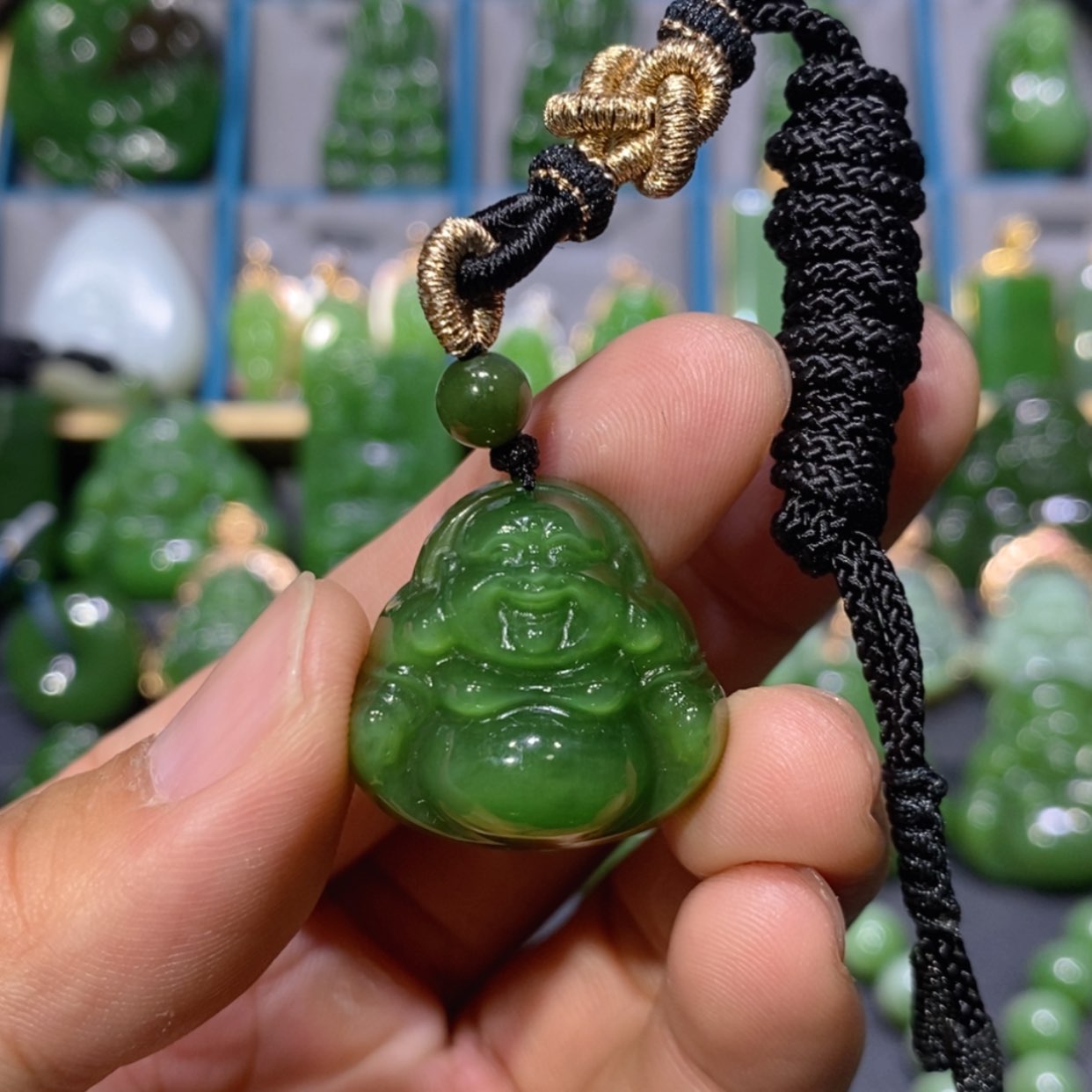 【闪购商品】和田玉吊坠(不含链)未镶嵌山*木阳绿佛公 25/11