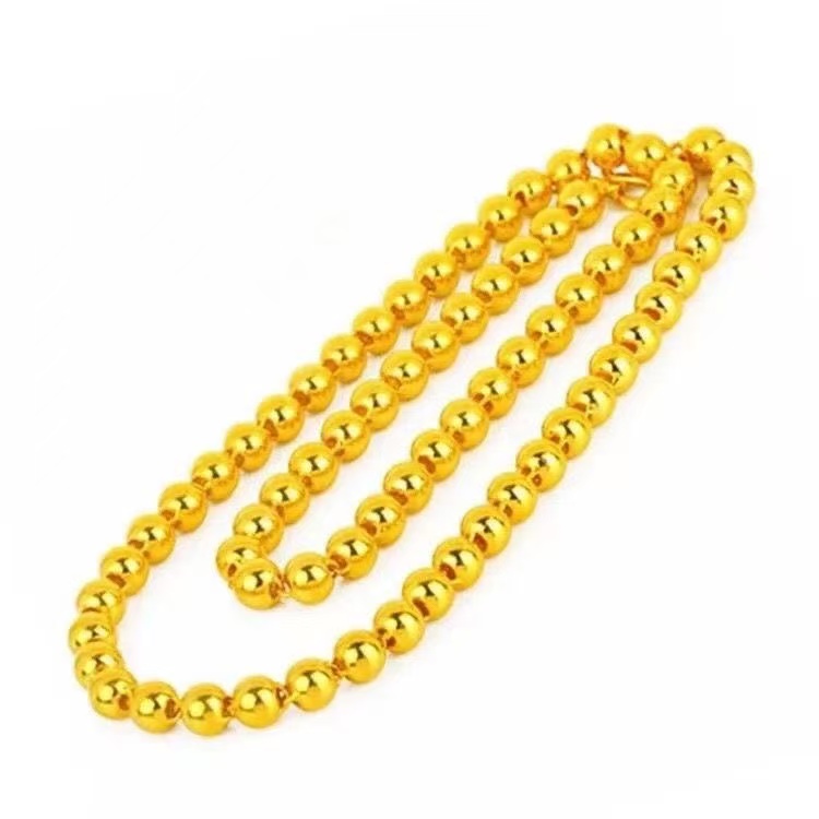 合金项链 999·金·色高级霸总金色佛珠锁骨时尚项链-慕总