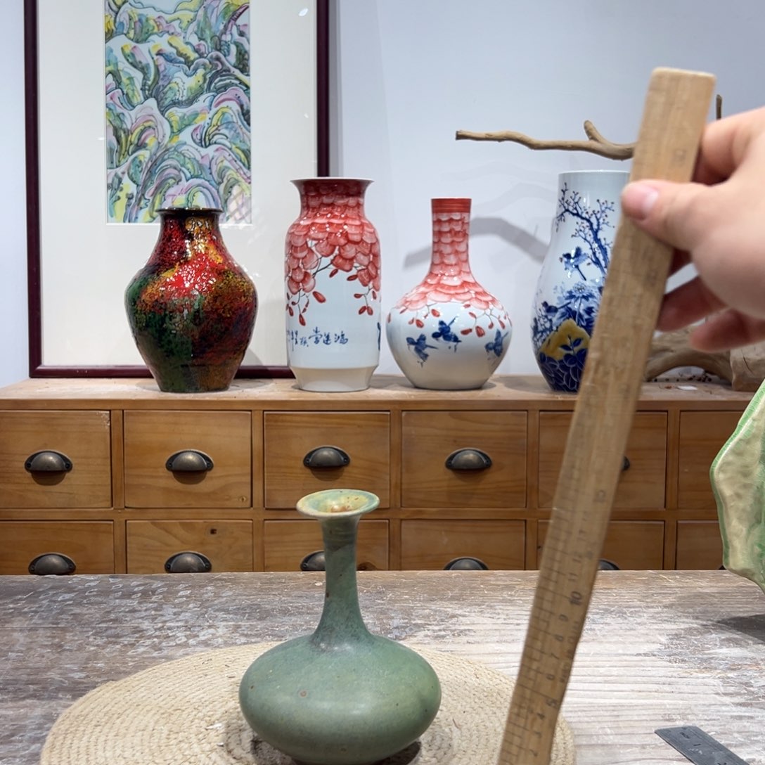 摆件陶瓷花瓶高16口1.5