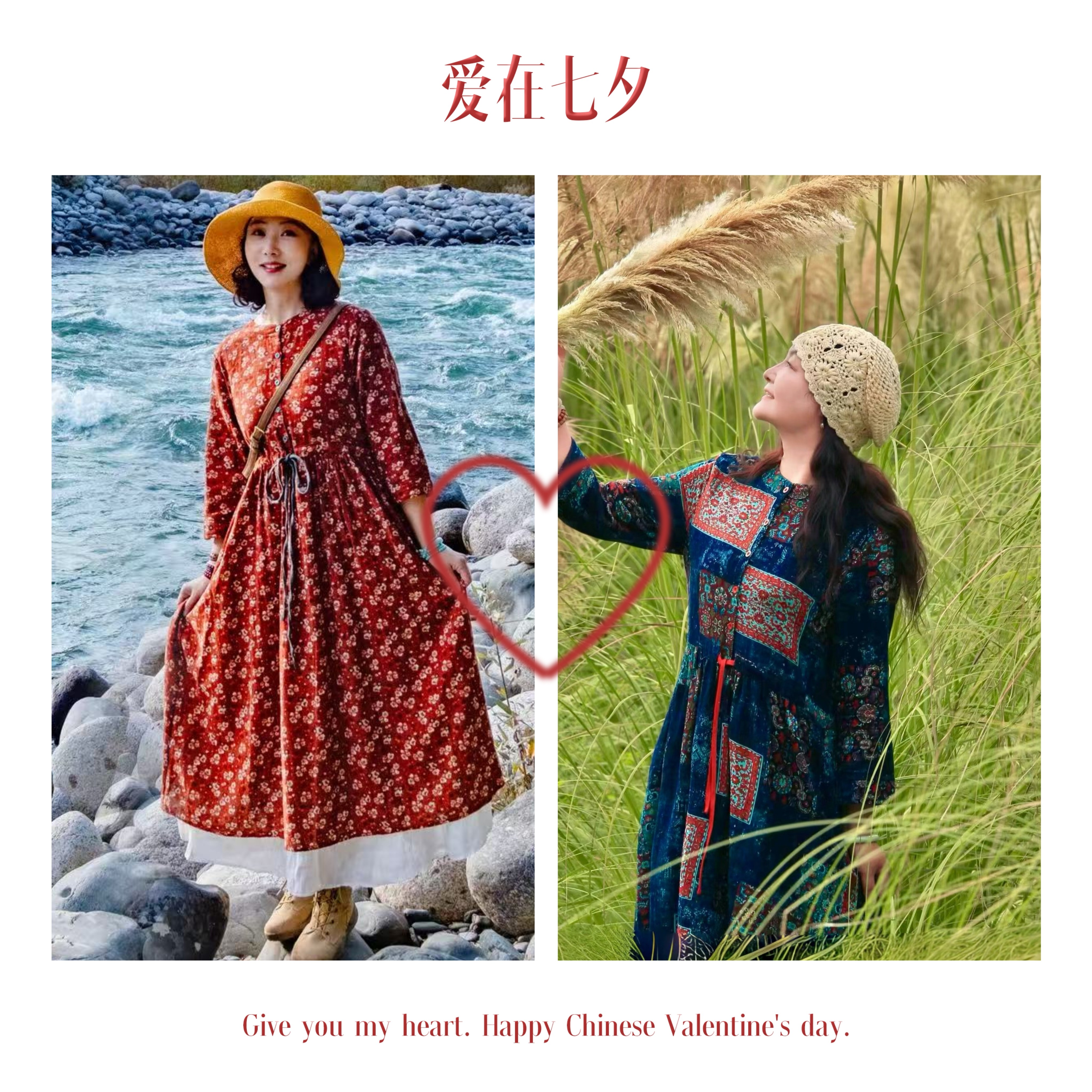 【同链接1件-10，2件-30】原创文艺复古拼花棉麻连衣裙 侧兜 抽绳