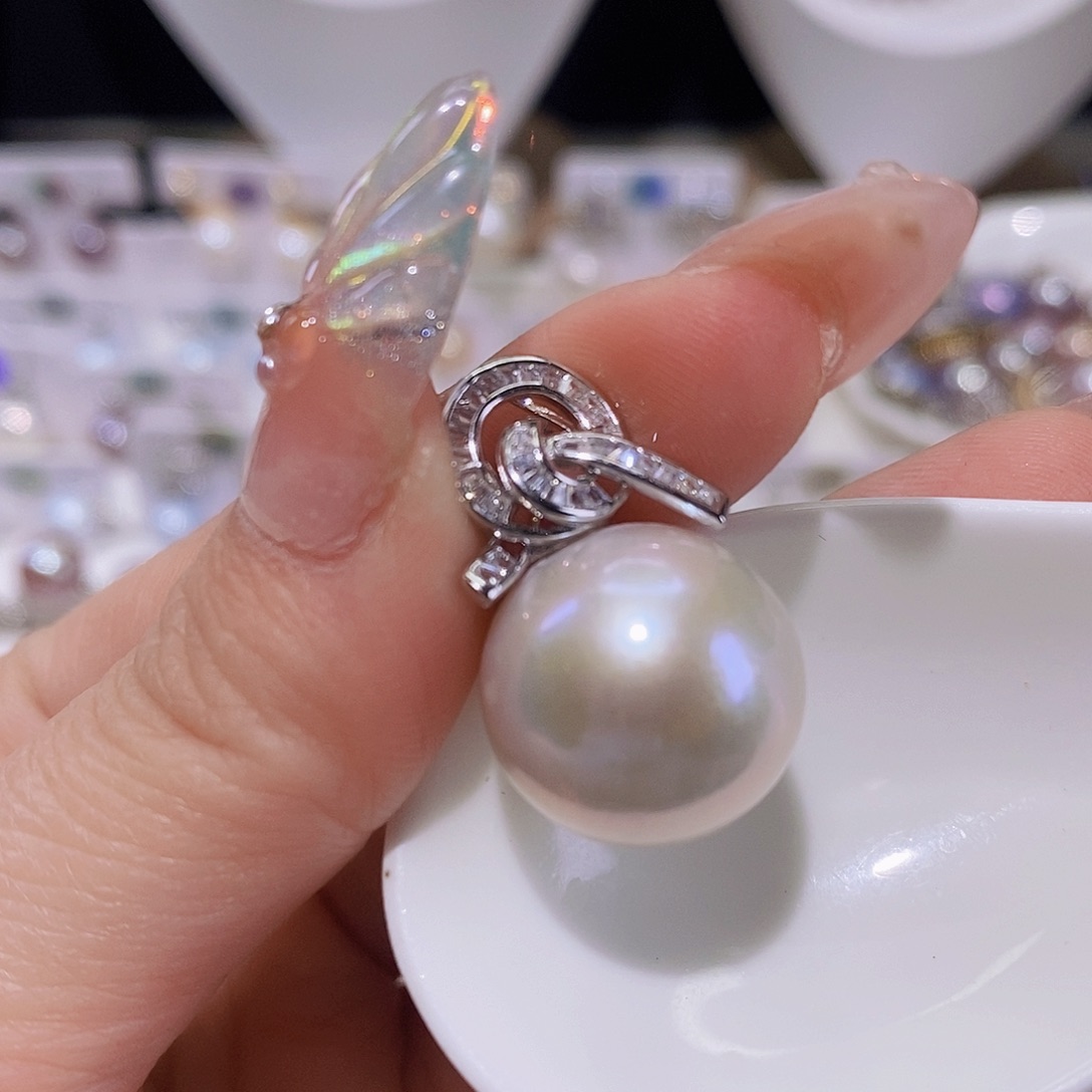 淡水珍珠颈饰银S925镶嵌西