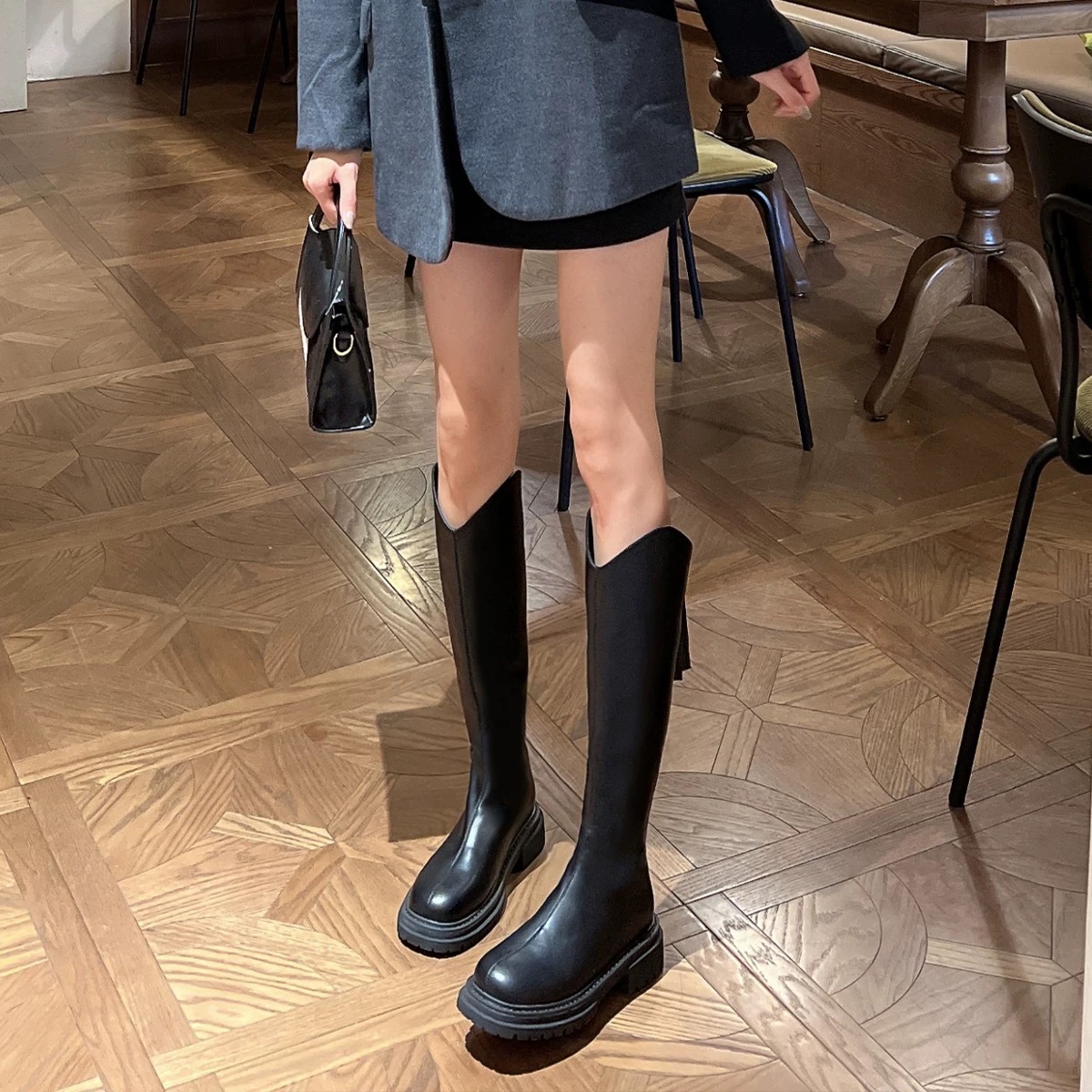 [品牌力荐]秋冬高级时尚设计感百搭气质长靴8298