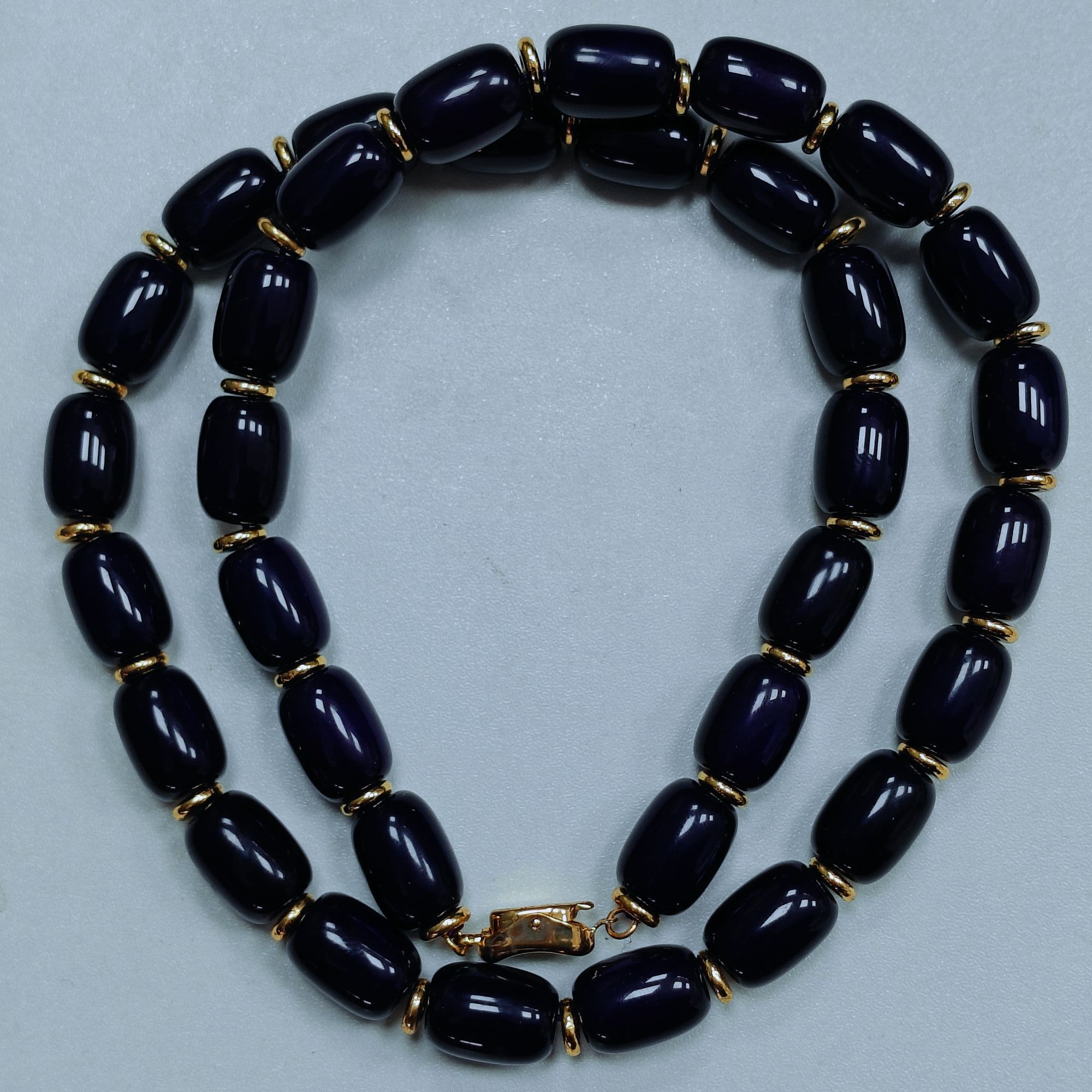 紫杉醇时尚设计款玉石桶珠项链