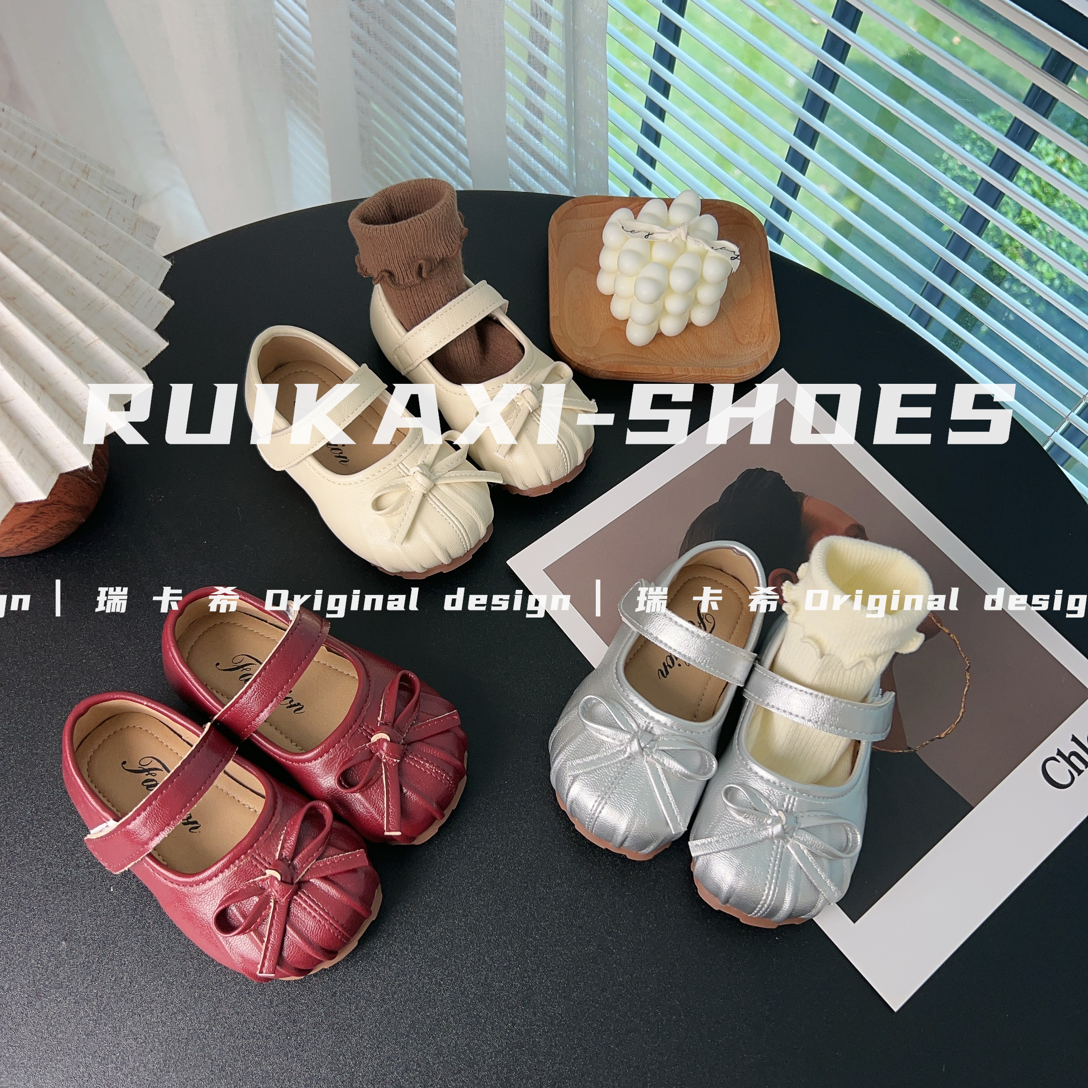 瑞卡希【环岛日记】2025春秋新款宝宝蝴蝶结单鞋公主鞋女童软底皮鞋
