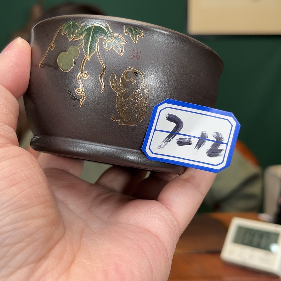 紫砂茶杯兔子手工杯