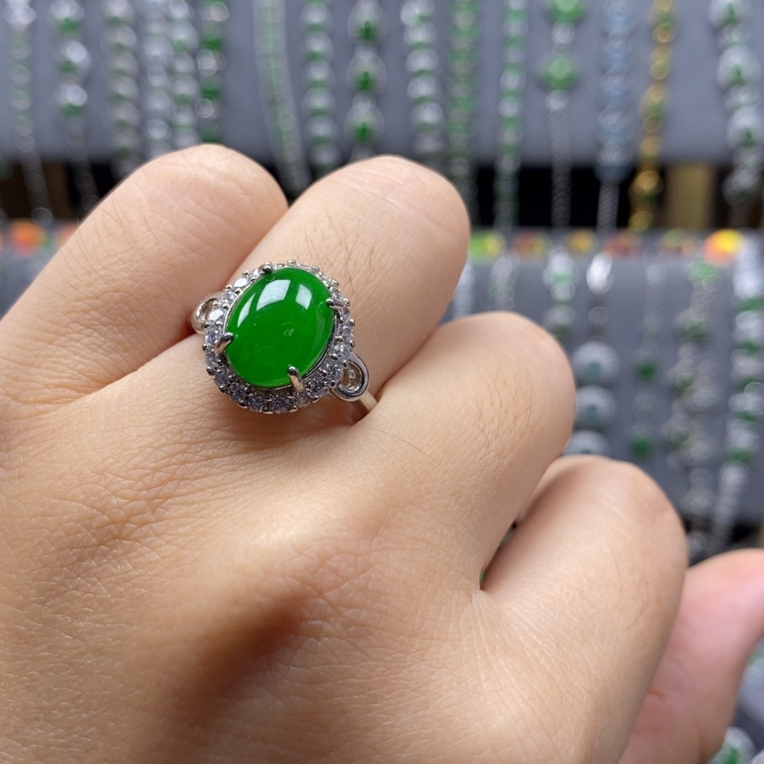 翡翠银S925镶嵌颈饰50号