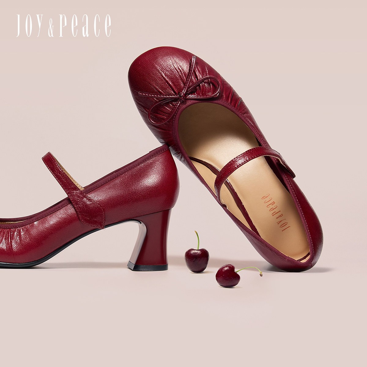 真美诗温柔滤镜2026年春季新款精致优雅微抓褶舒适羊皮鞋85Z35AQ6