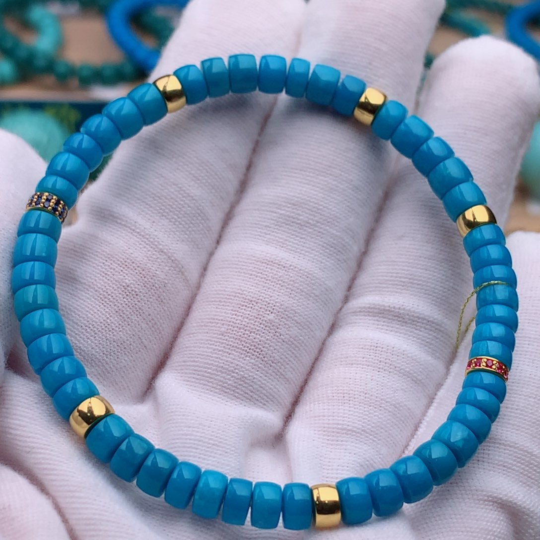 18K金镶嵌绿松石珠宝奇石