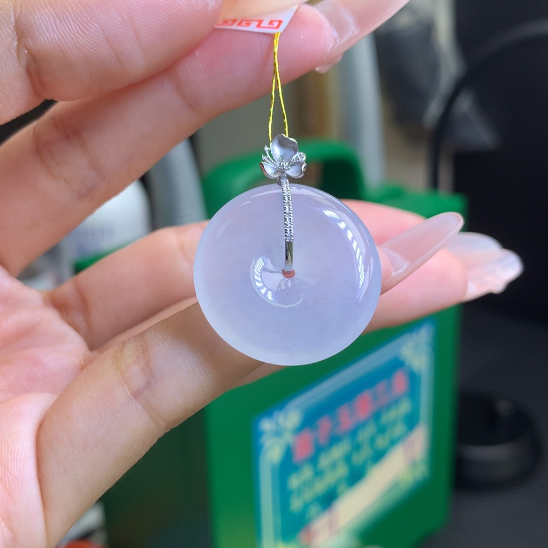 翡翠18K金镶嵌颈饰天然