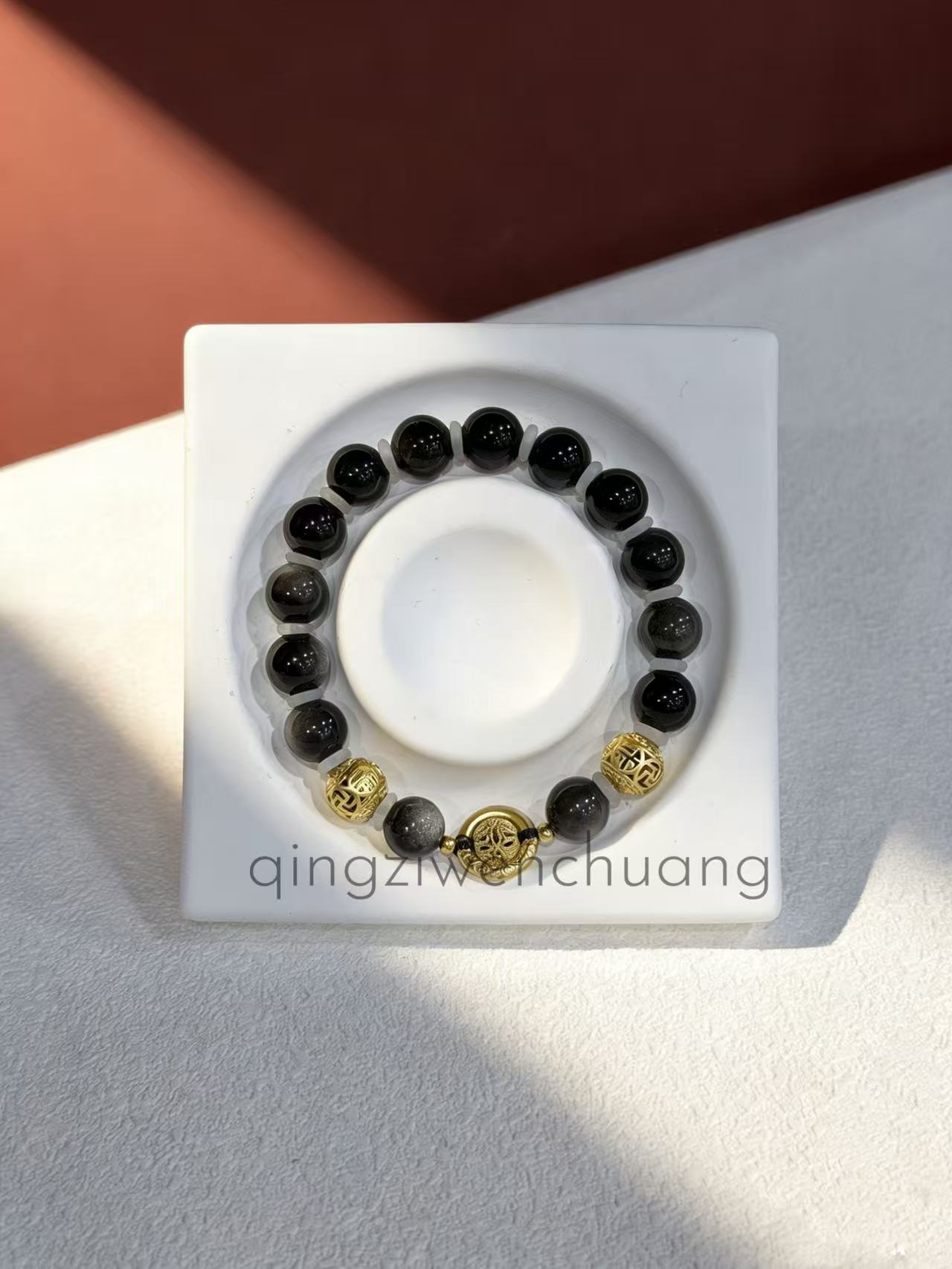 DH 1355-黑曜石手串10mm