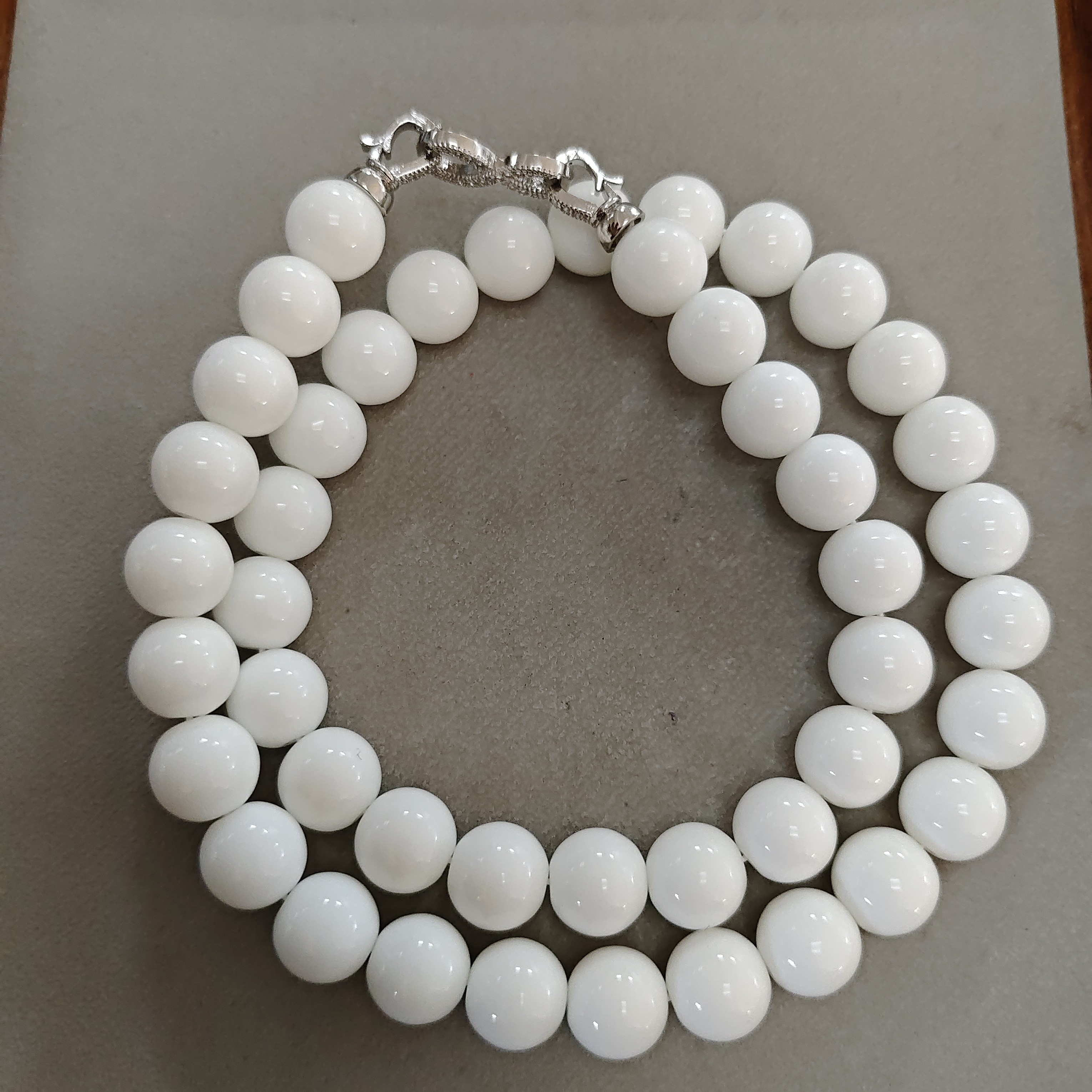 3325号精品12mm温柔白色琉璃圆润妈妈链项圈