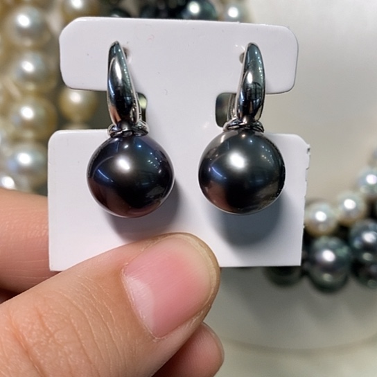 海水珍珠耳饰银S925镶嵌11.79