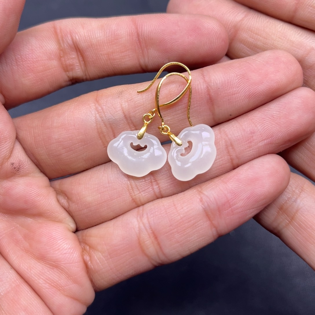 和田玉颈饰银S925镶嵌