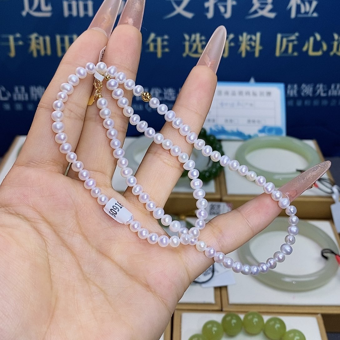 颈饰银S925镶嵌淡水珍珠sj