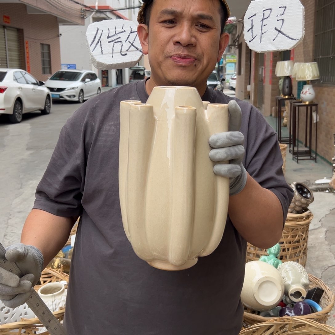 摆件79 号高中低温陶瓷工艺瓶（部分微瑕）