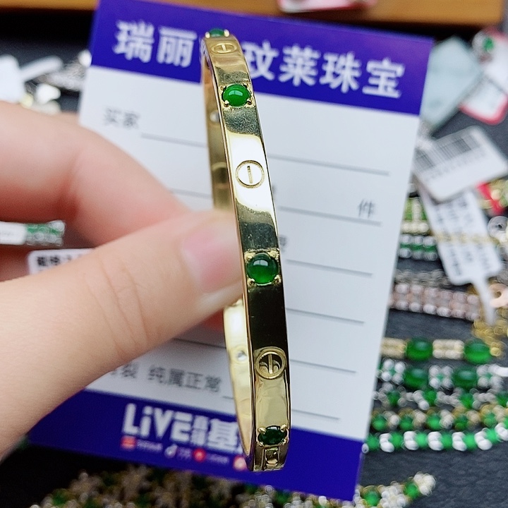 银S925镶嵌戒指翡翠微*