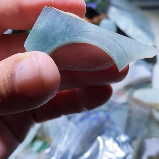 青***）翡翠散珠边角料228