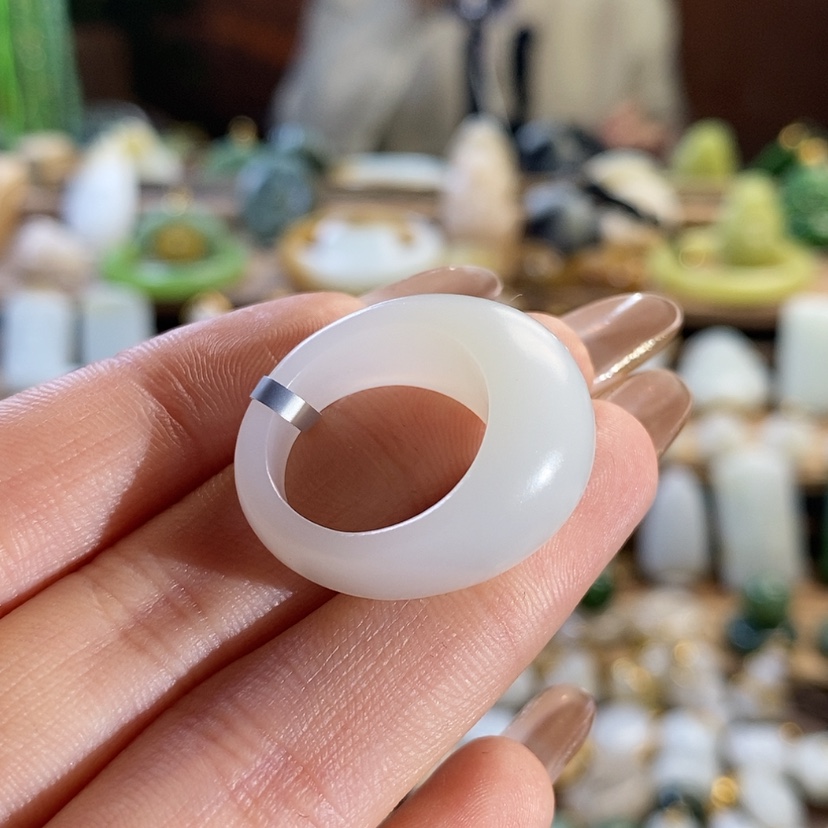 【闪购商品】和田玉戒圈14未镶嵌