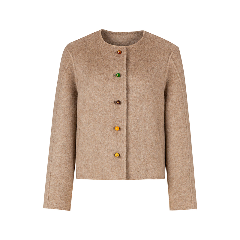 NCM女装2025冬季新款双面呢气质显瘦复古精致毛呢外套44726A