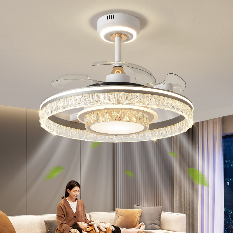 2025新款餐厅奢华超大风吊扇灯北欧餐厅卧室超亮风扇灯变频电扇
