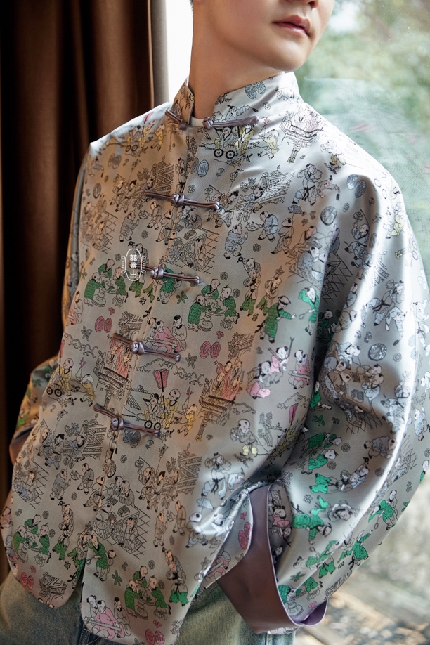 《百子千孙》唐装外套常规款长袖时尚街头