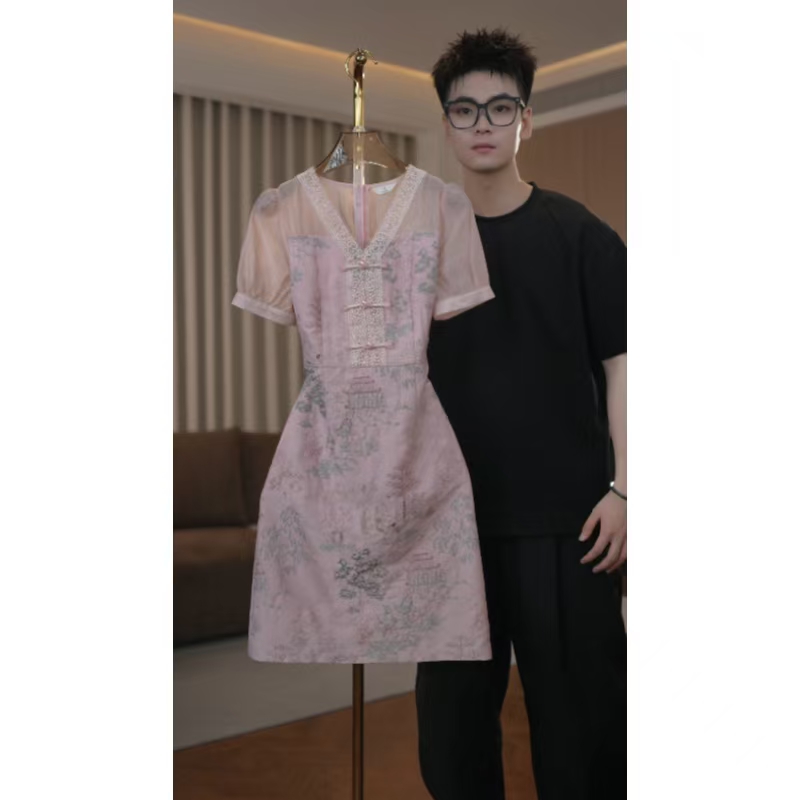 【蒂妮佳】9301品牌女装气质收腰短袖显瘦连衣裙