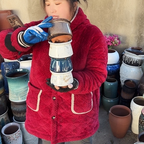 口11高9瑕疵颜色随机四个盆子 