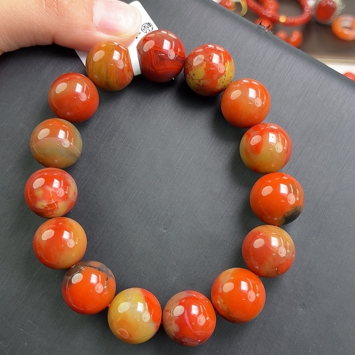 南红玛瑙未镶嵌手链大山包scj包浆单圈13mm