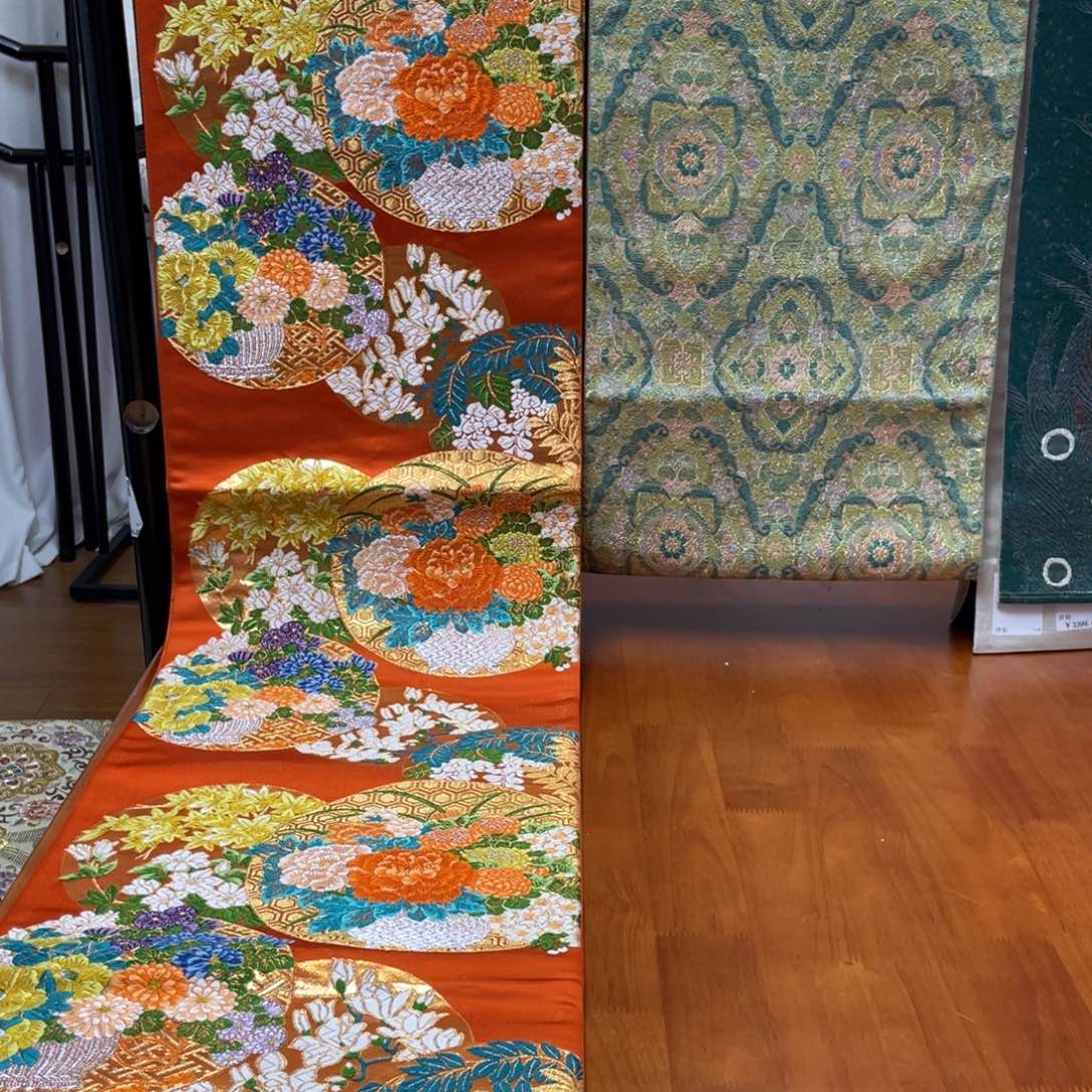 织绣六通唐织牡丹纹