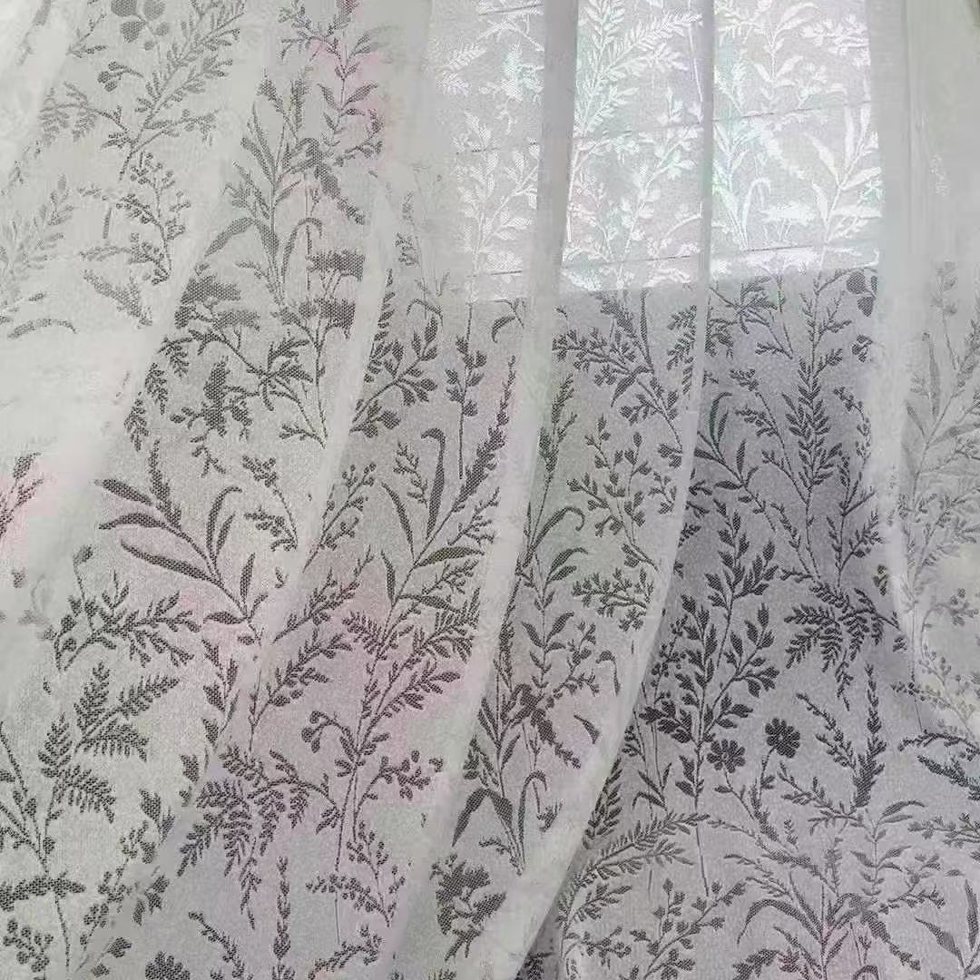 月枝影蝴蝶纱窗帘窗纱意向金