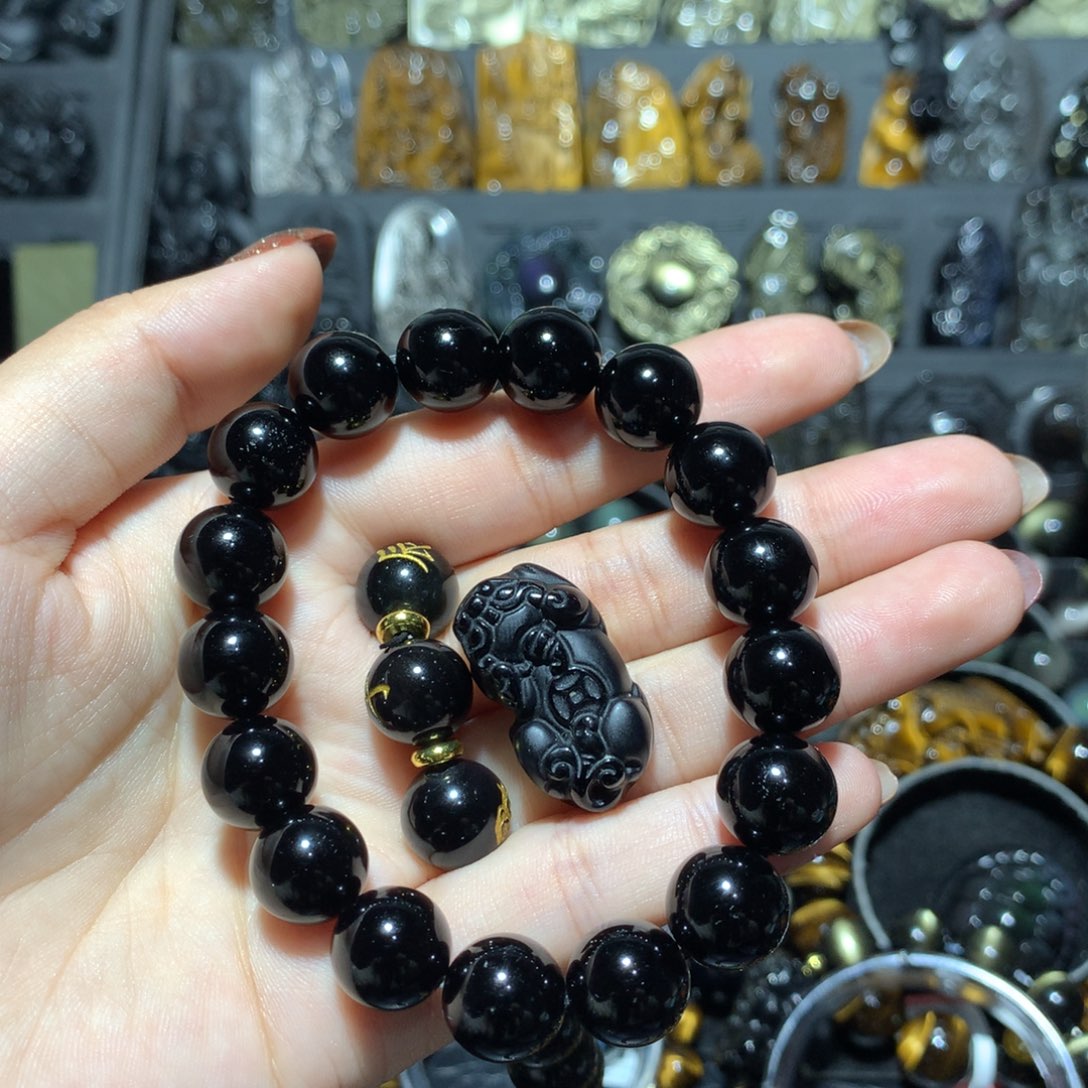 未镶嵌黑曜岩手链山*