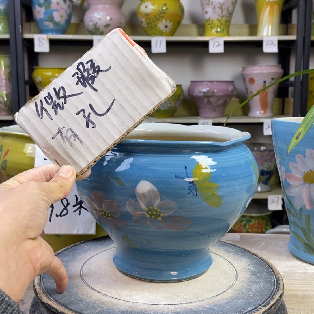 景德镇手工手绘陶瓷花盆