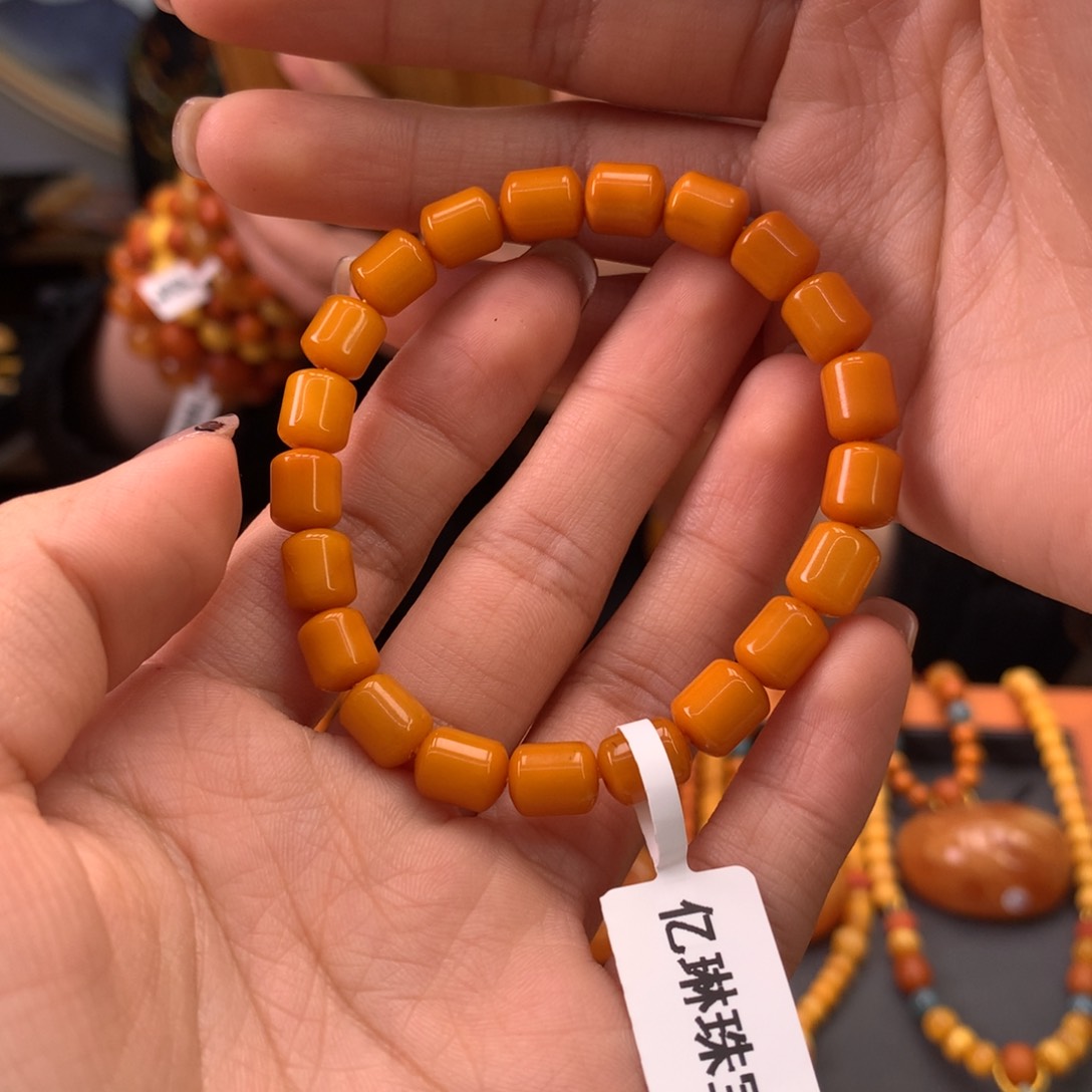 蜜蜡手串未镶嵌天然