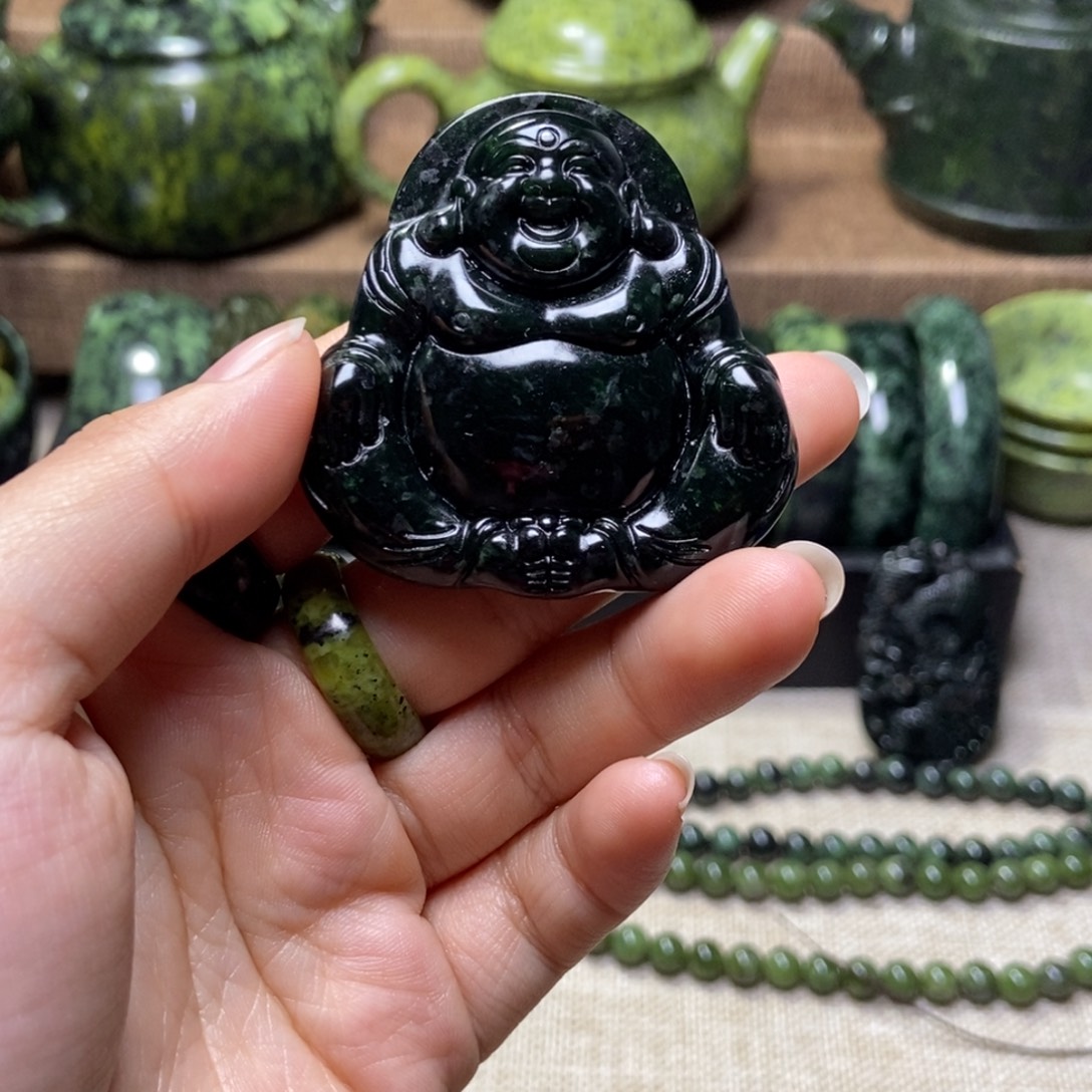 蛇纹石玉未镶嵌药王石吊坠