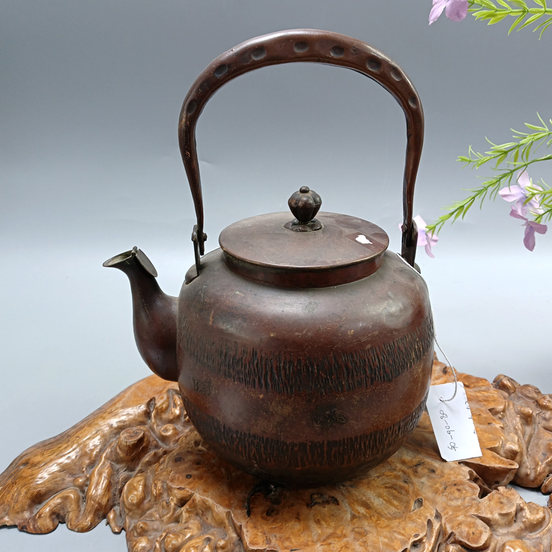 253号铜制提梁壶摆件茶周边礼品（锈迹）价格私询