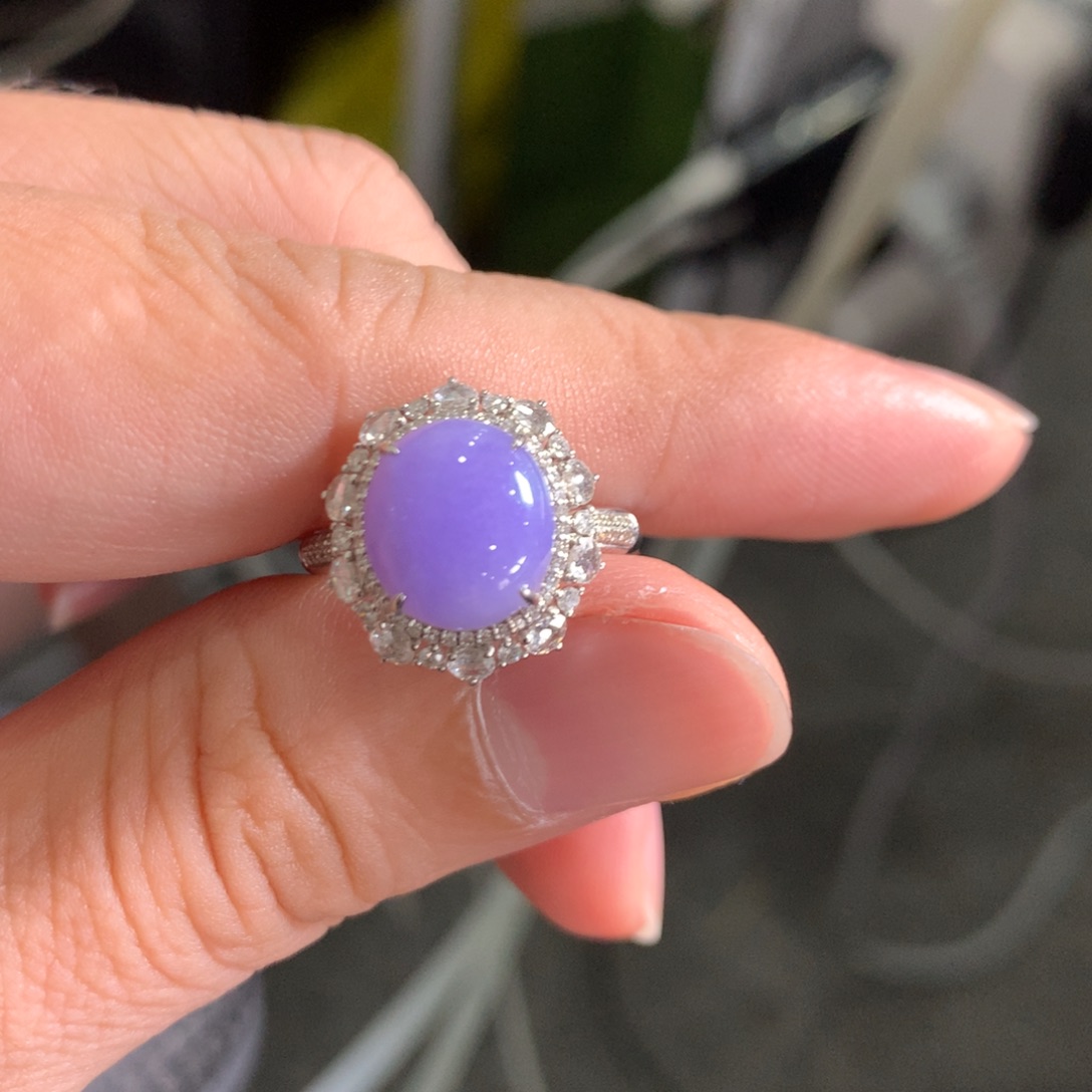 翡翠18K金镶嵌戒指翡翠