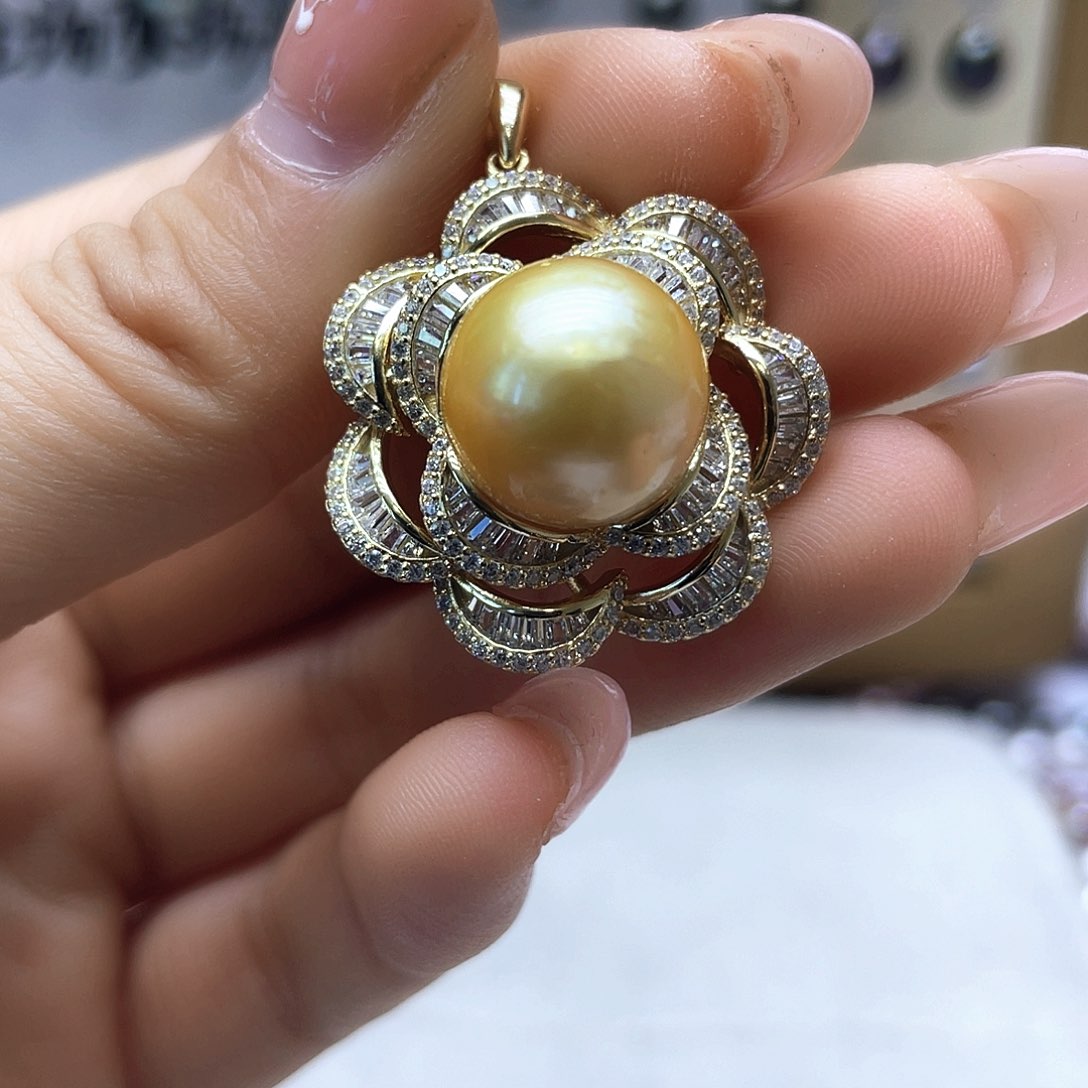 海水珍珠颈饰银S925镶嵌