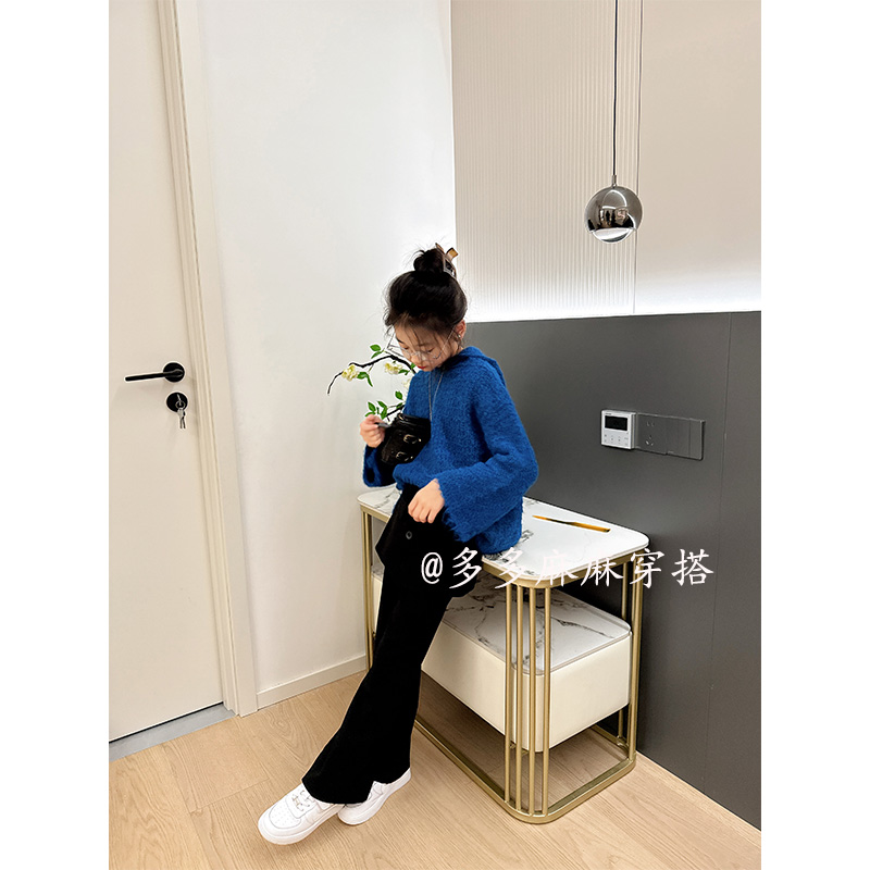 女童秋季慵懒风纯色套头毛衣+精致微辣裤套装26006#