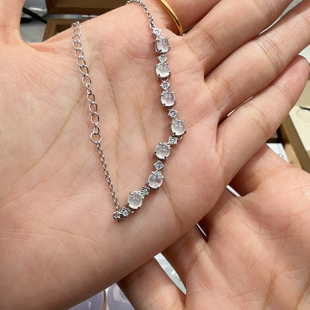 翡翠银S925镶嵌手链