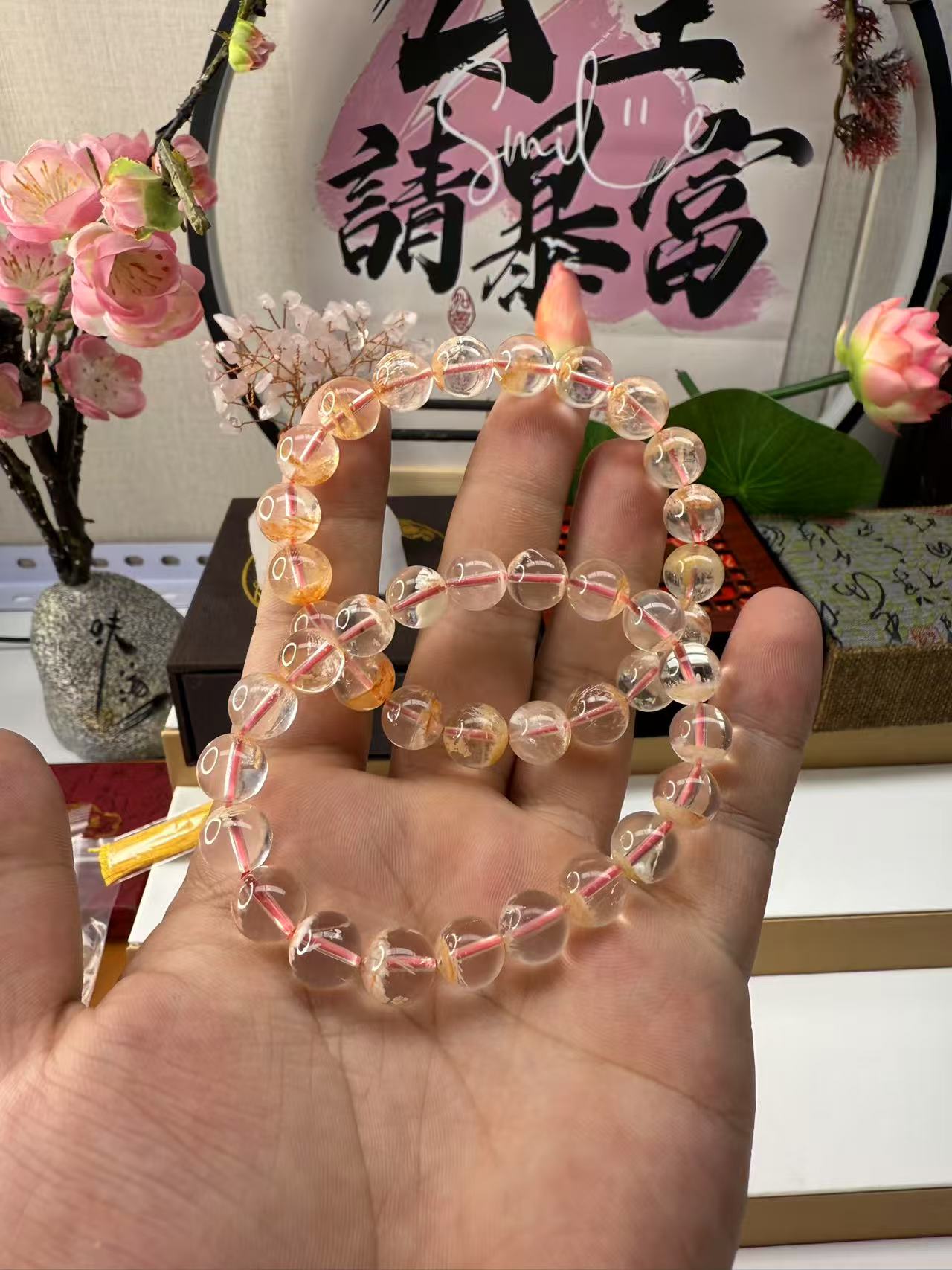 s20天然粉兔毛手链