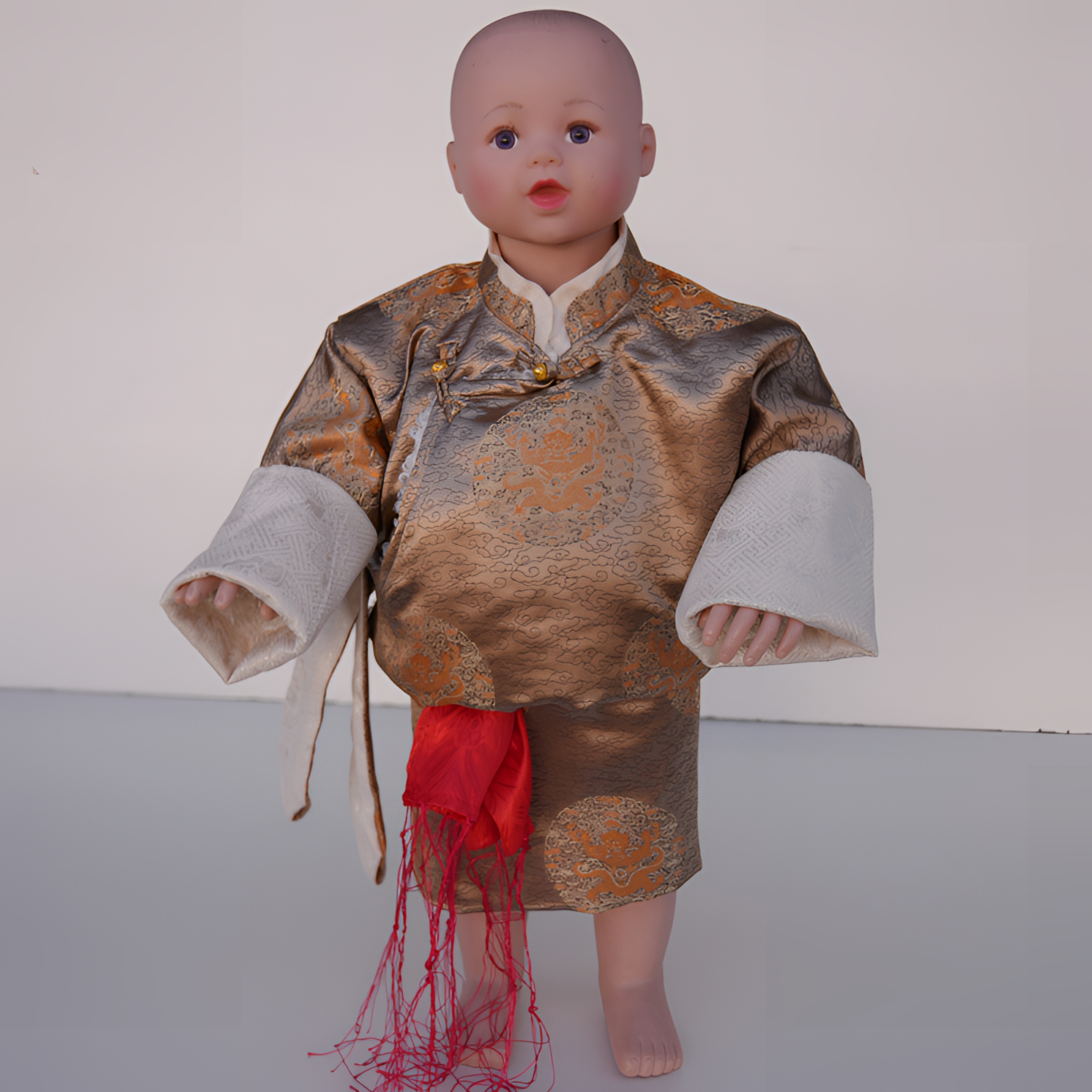 民族童装、宝宝藏袍男童冬季加毛传统民族风传统款帅气套装百搭